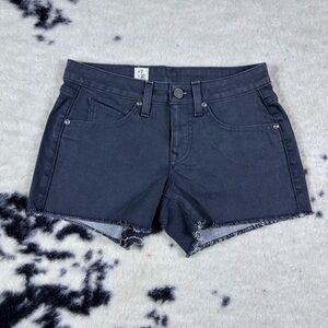 Volcom Women’s Black Low Rise Cut Off Denim Jean Shorts Size 26